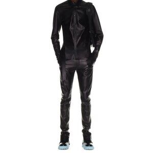 OFF WHITE Mens belted lea super skinny pants NWT